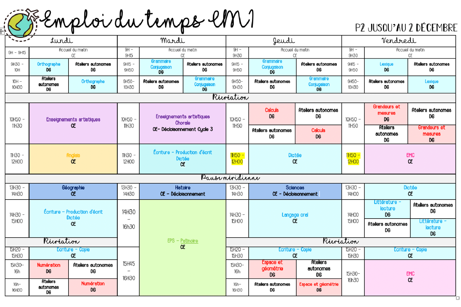 L emploi Du Temps